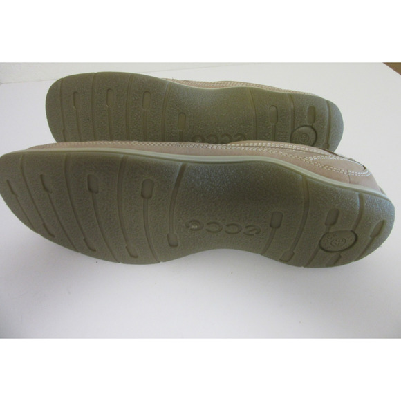 ECCO Beige Leather 46 Balance Arch Support Shock Point Slip On Driving Loafers